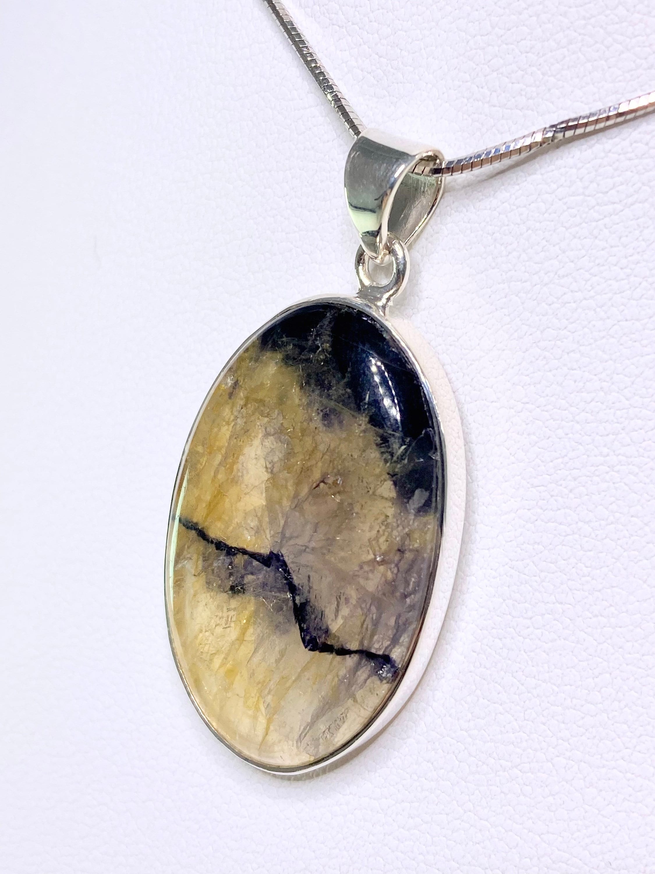 A Rare Blue John and Silver Pendant.