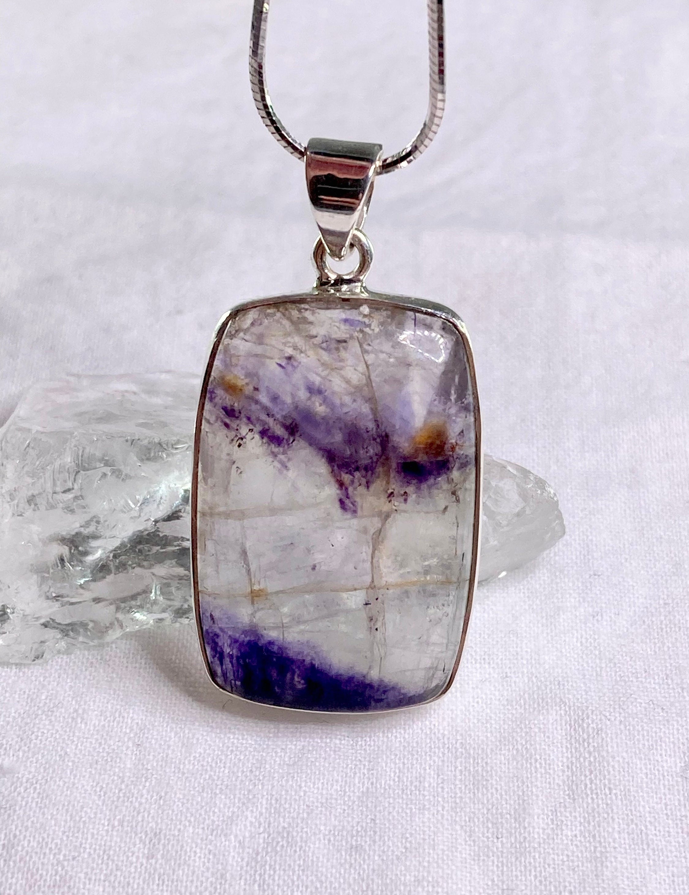 Blue John Silver Pendant.