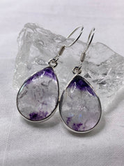 High Quality Blue John and Silver Drop Earrings