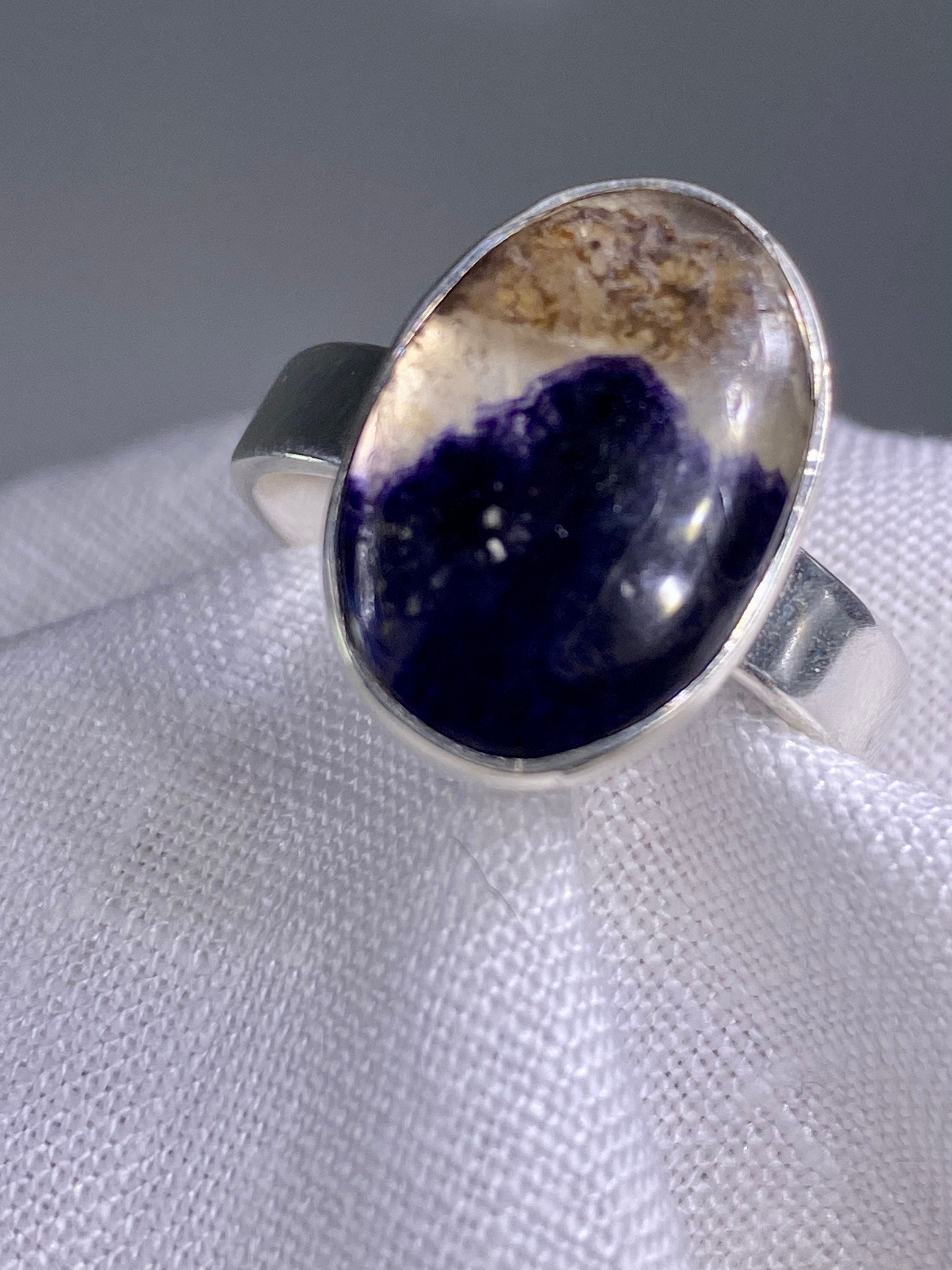 An Extremely Rare Blue John and Silver Ring