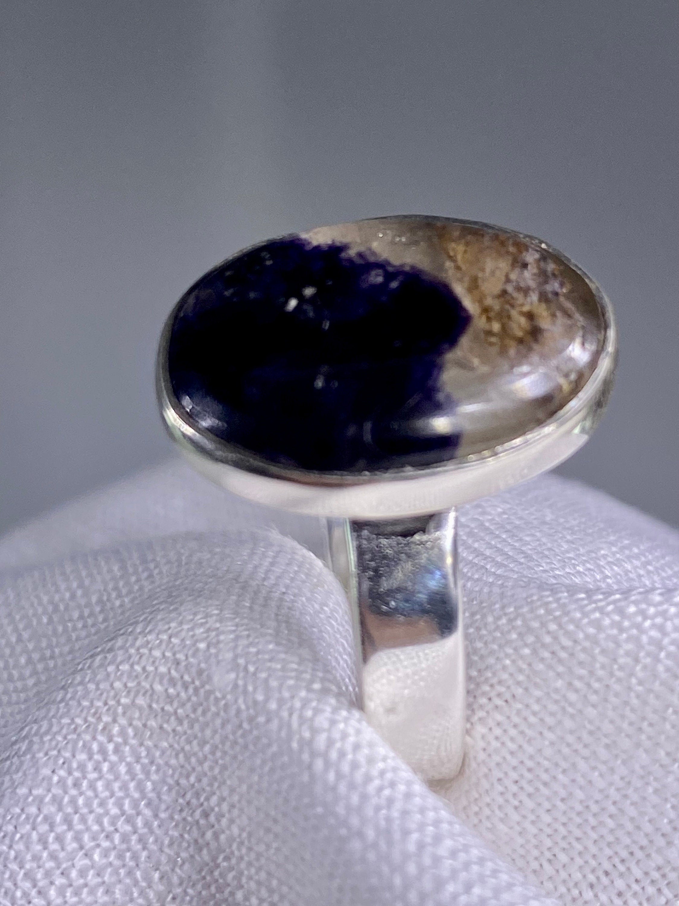 An Extremely Rare Blue John and Silver Ring