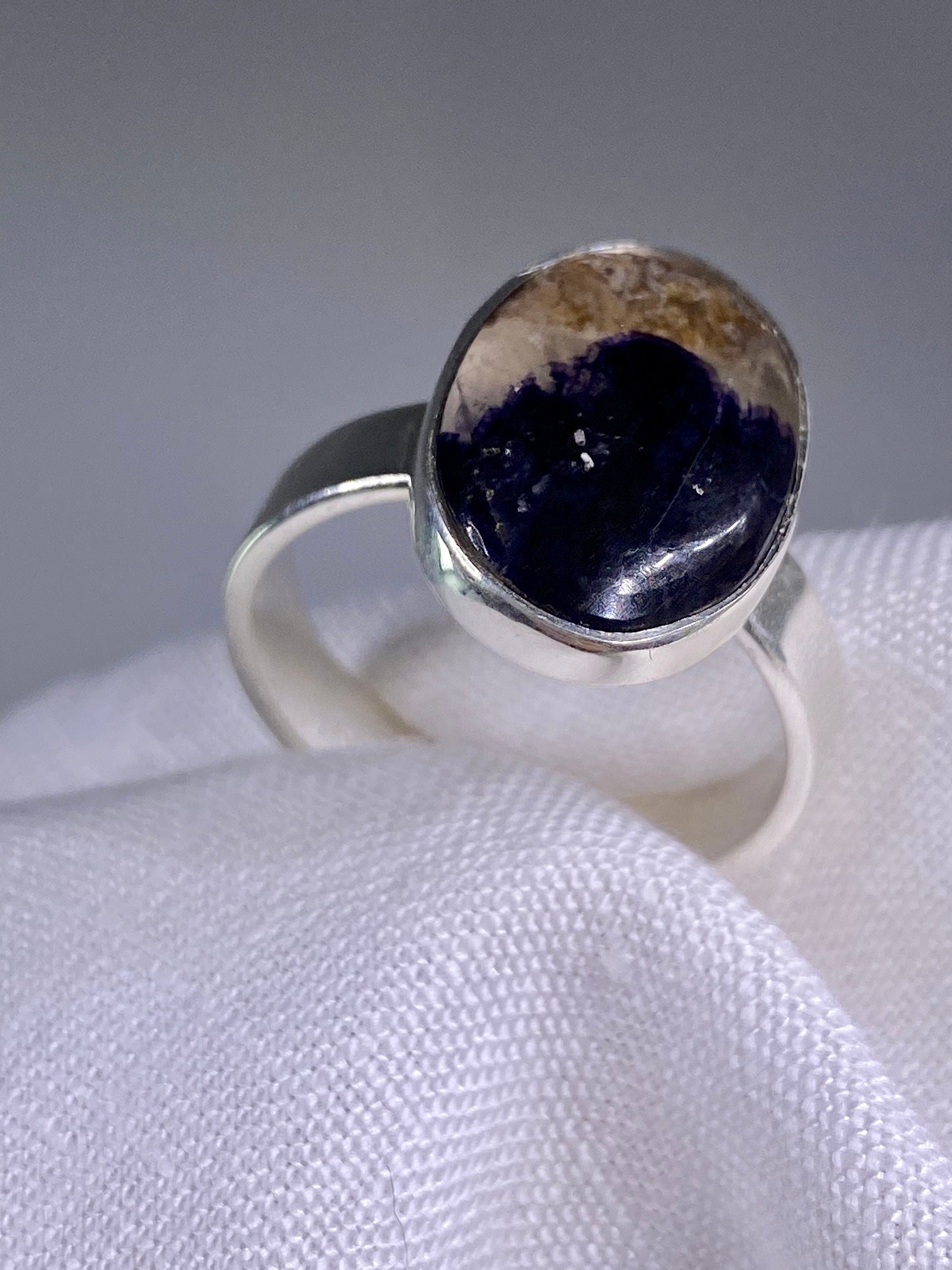 An Extremely Rare Blue John and Silver Ring