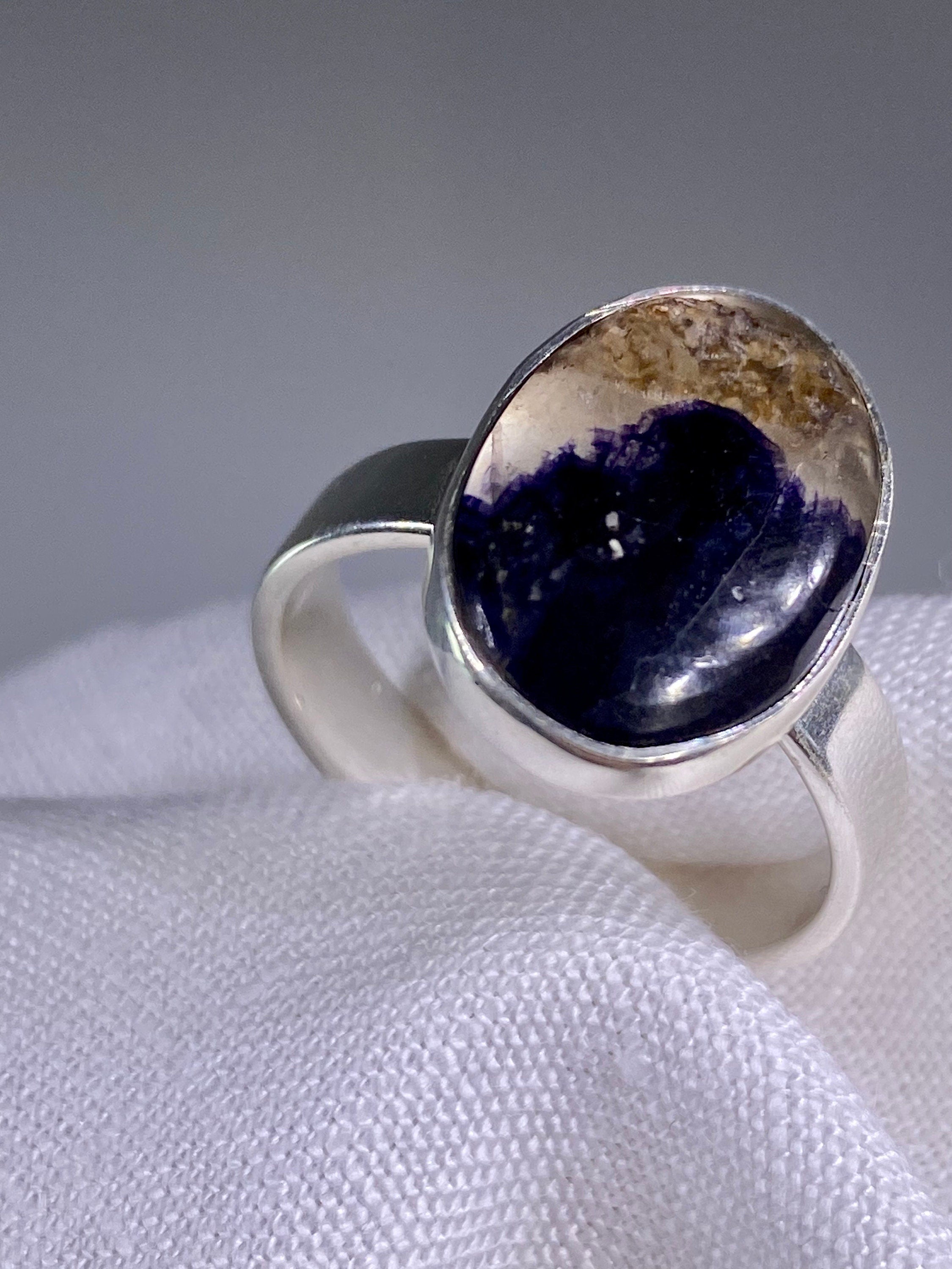 An Extremely Rare Blue John and Silver Ring