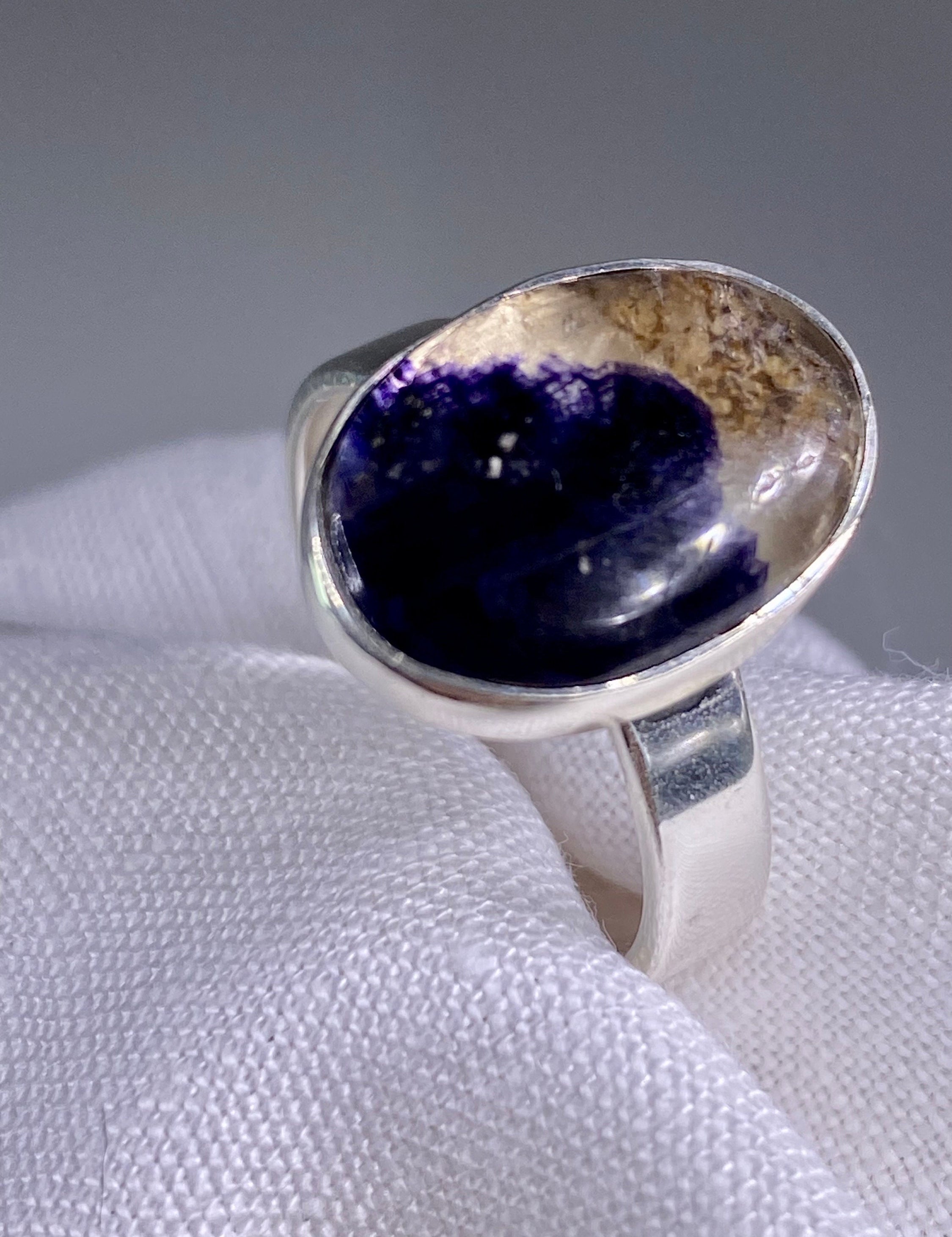 An Extremely Rare Blue John and Silver Ring