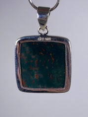 African Dragon Bloodstone and Silver Pendant.