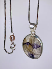 A Rare Blue John and Silver Pendant.