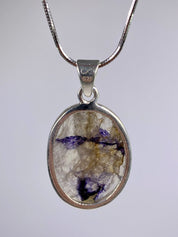 A Rare Blue John and Silver Pendant.