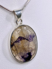 A Rare Blue John and Silver Pendant.