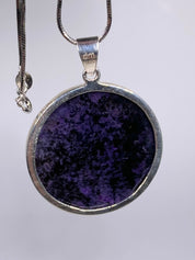 High Quality Sugilite and Silver Pendant Including the Snake Chain