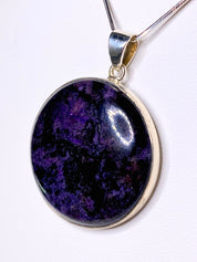 High Quality Sugilite and Silver Pendant Including the Snake Chain