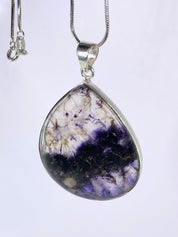 A Rare Blue John and Silver Pendant.