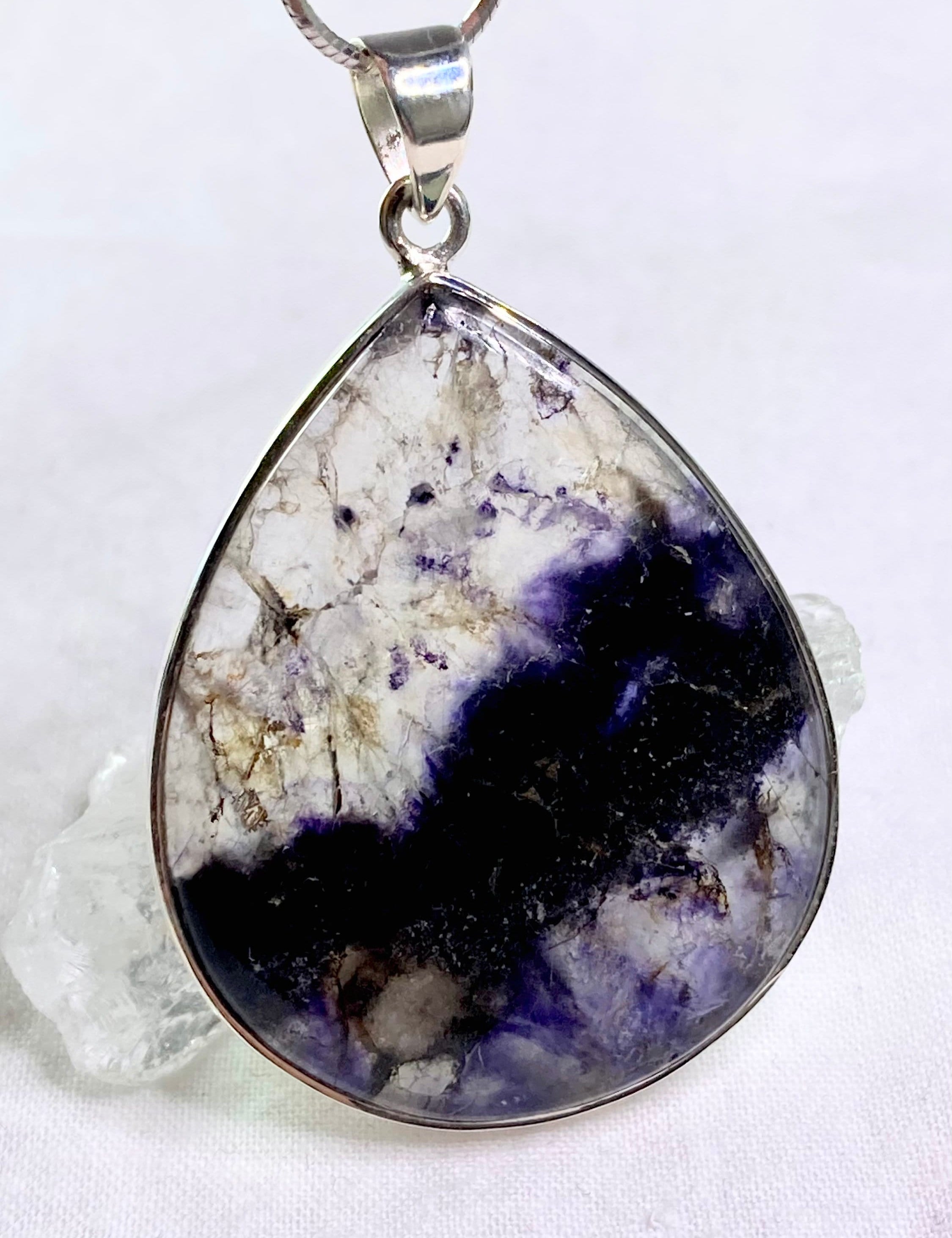 A Rare Blue John and Silver Pendant.