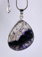 A Rare Blue John and Silver Pendant.