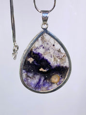 A Rare Blue John and Silver Pendant.