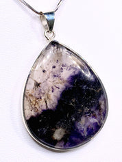 A Rare Blue John and Silver Pendant.