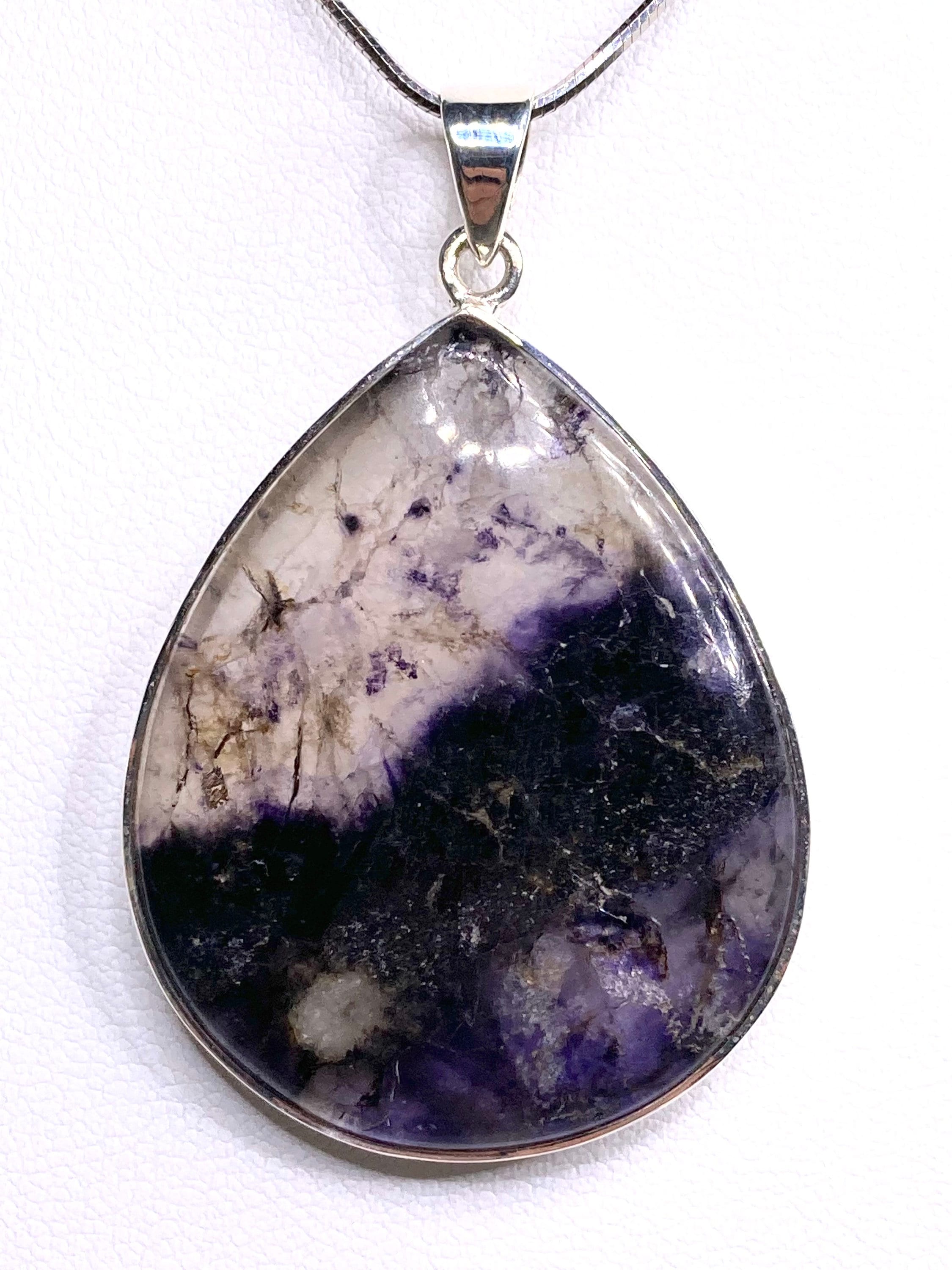 A Rare Blue John and Silver Pendant.