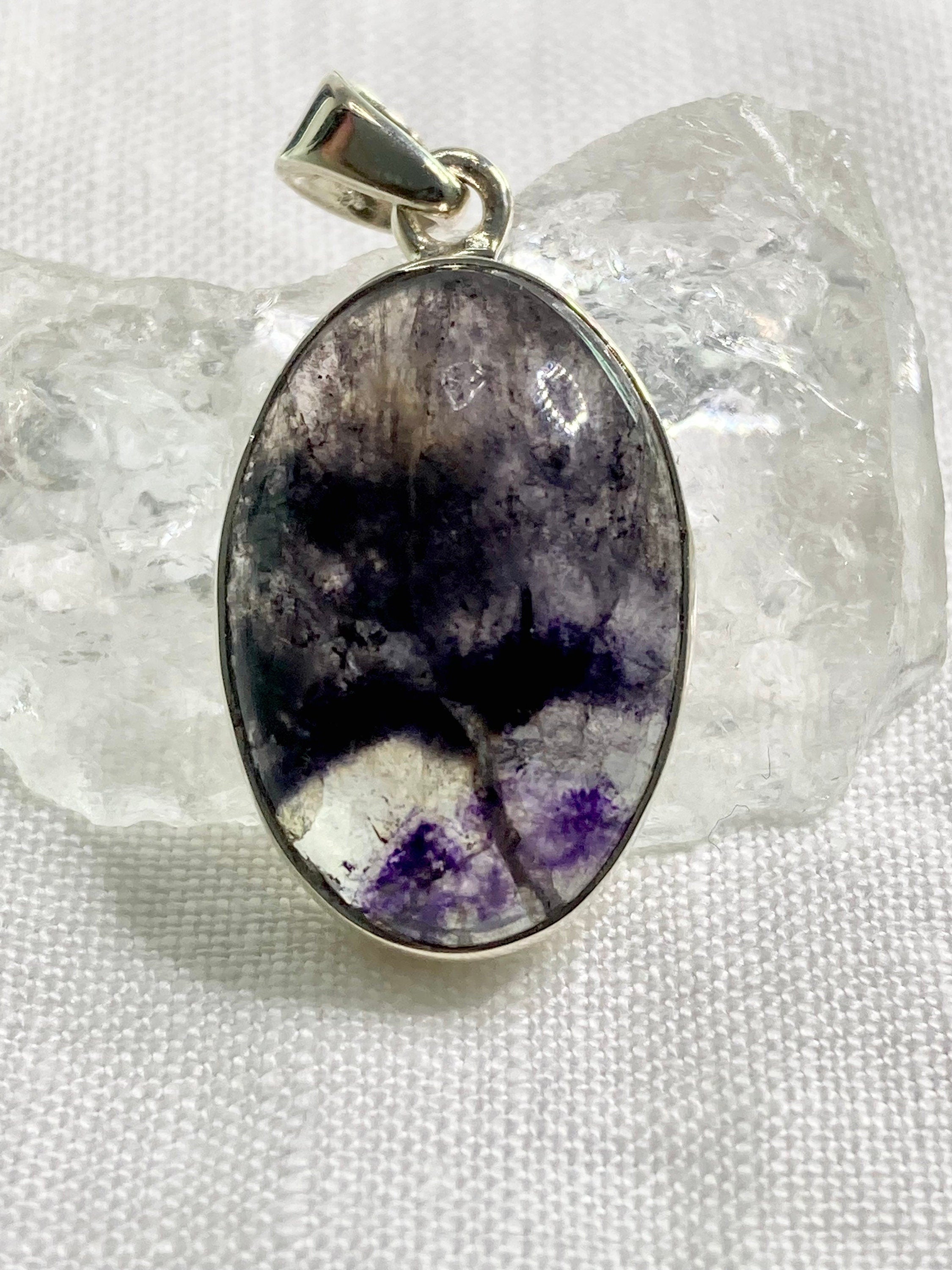 A Rare Blue John and Silver Pendant.