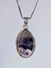 A Rare Blue John and Silver Pendant.