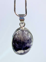 A Rare Blue John and Silver Pendant.