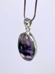 A Rare Blue John and Silver Pendant.