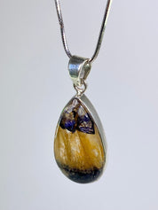 A Rare Blue John and Silver Pendant.