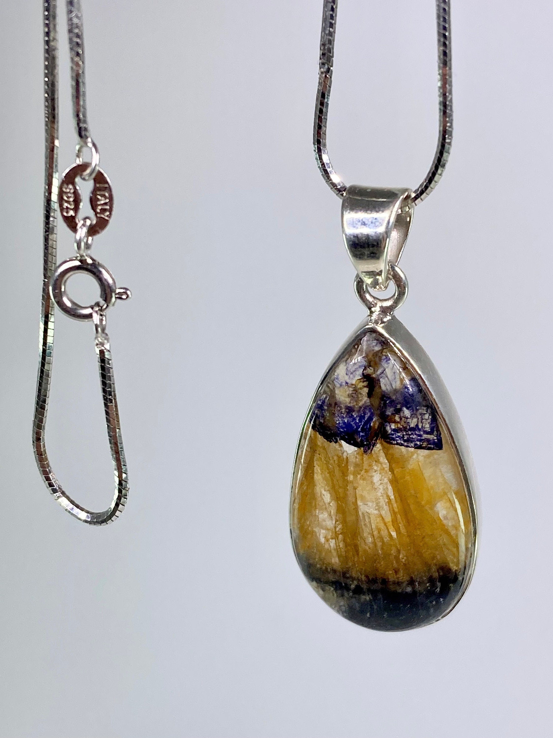 A Rare Blue John and Silver Pendant.