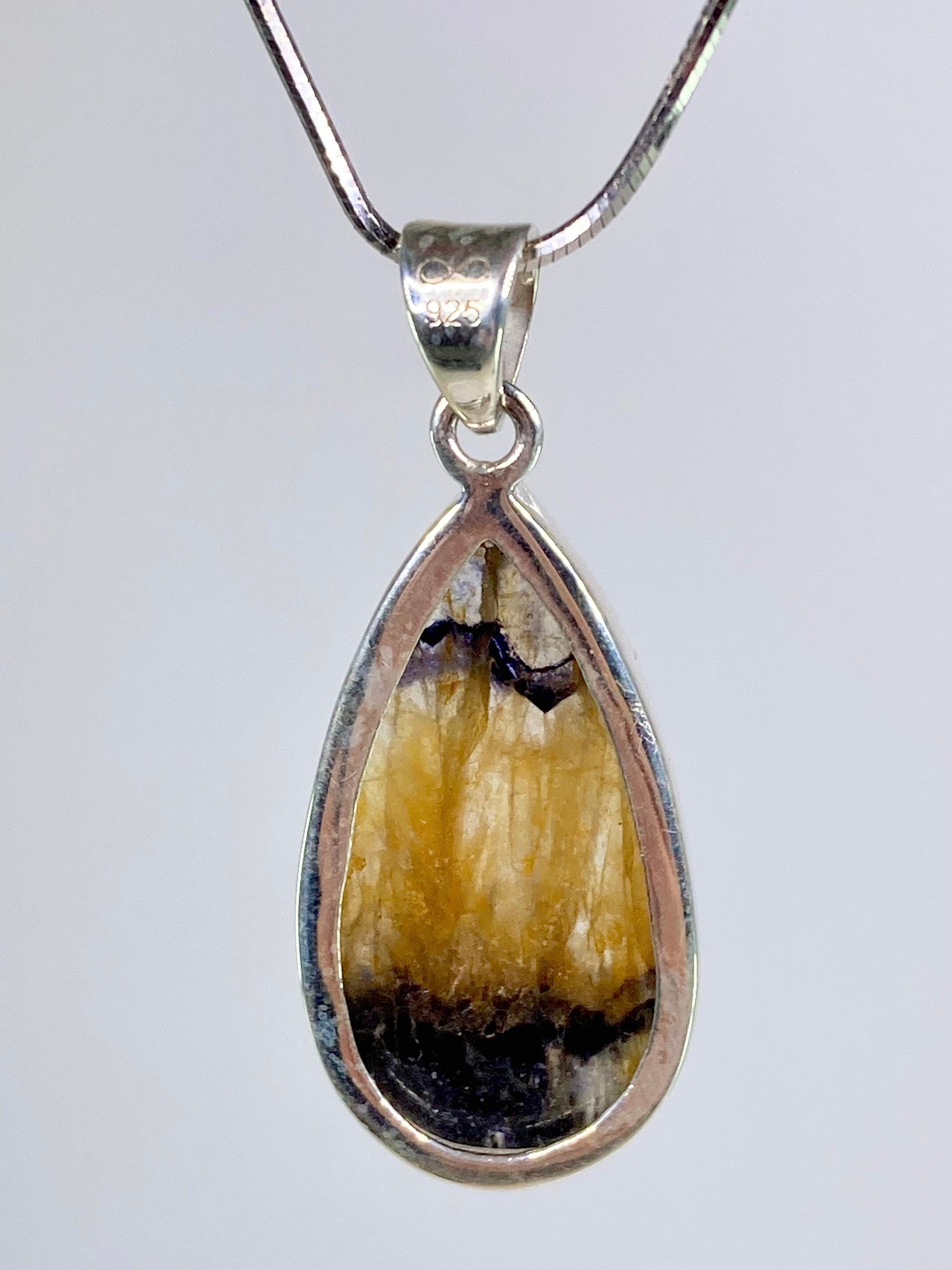 A Rare Blue John and Silver Pendant.