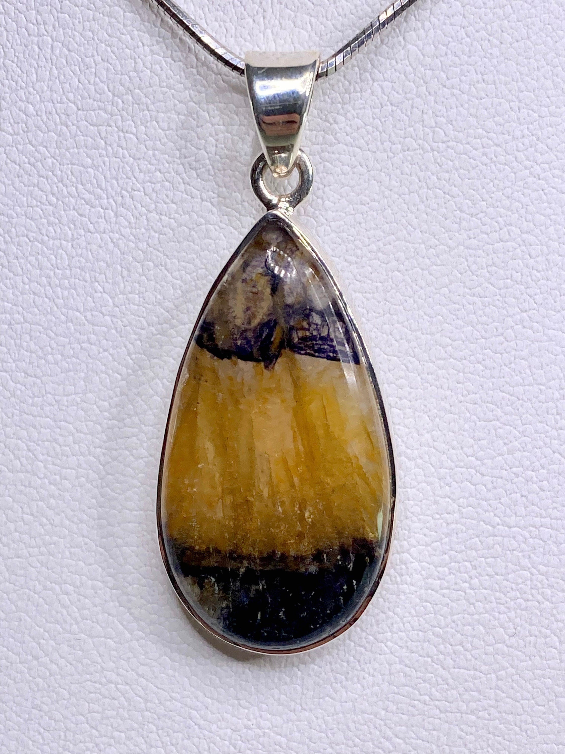 A Rare Blue John and Silver Pendant.