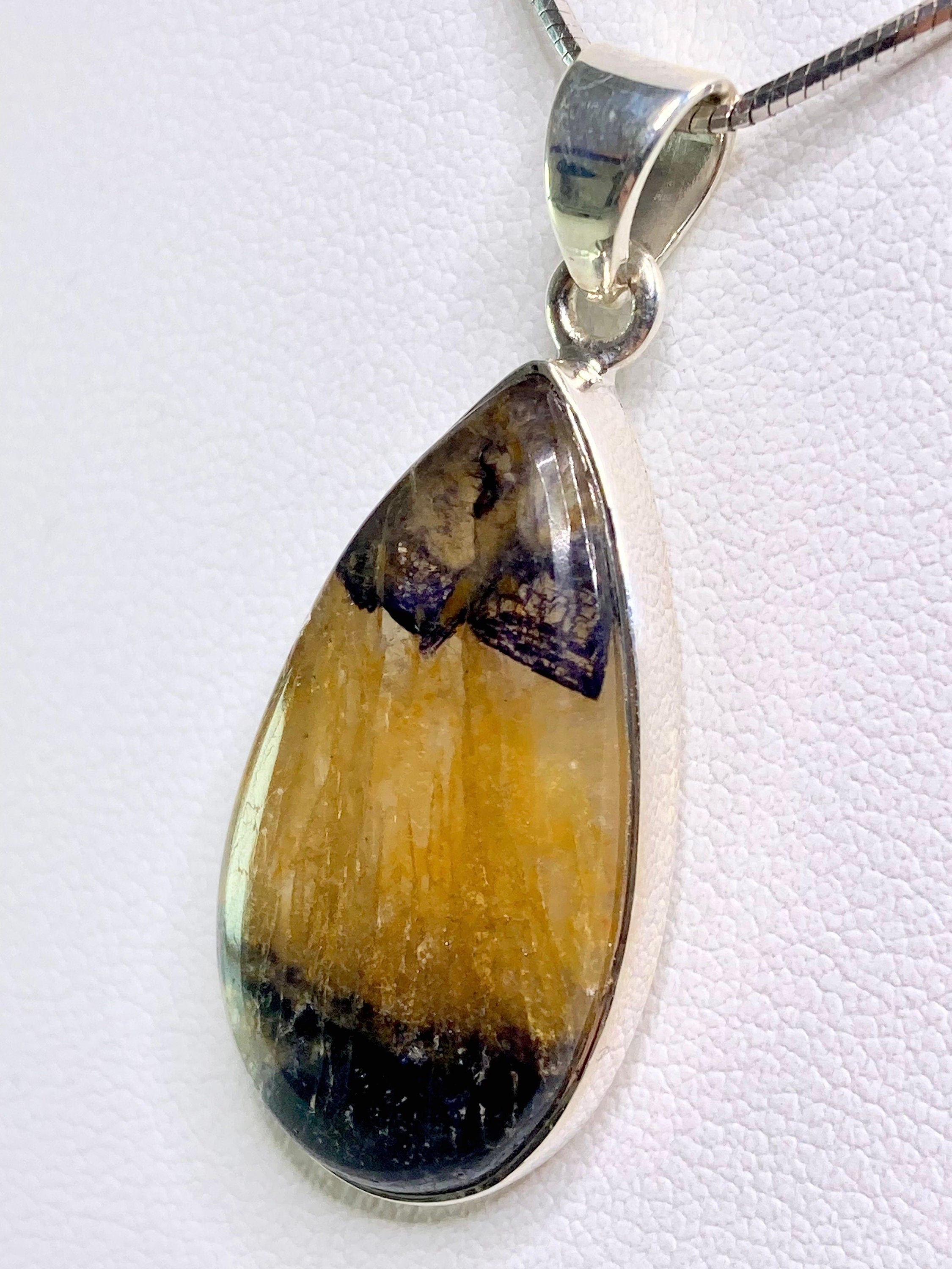 A Rare Blue John and Silver Pendant.