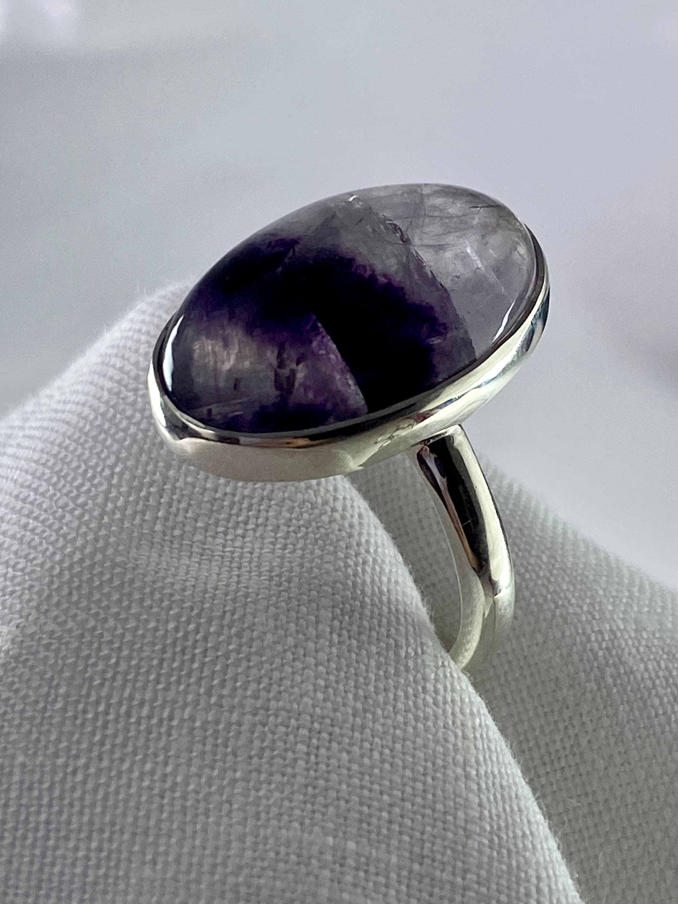 An Extremely Rare Blue John and Silver Ring