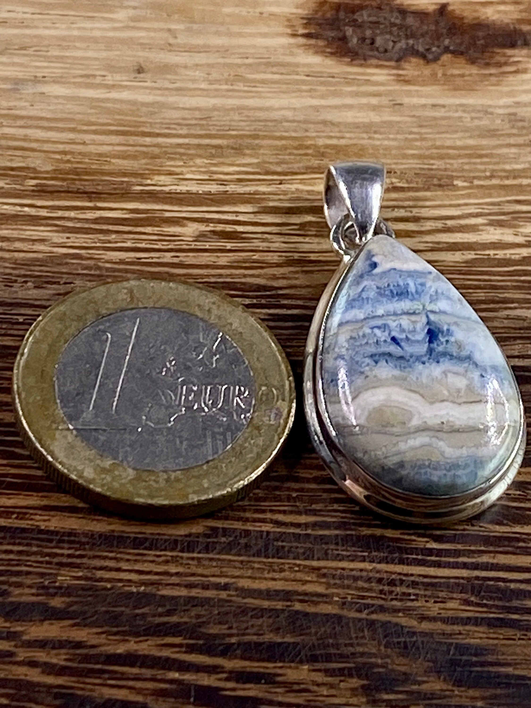 Blue Scheelite Silver Pendant