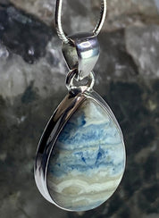 Blue Scheelite Silver Pendant