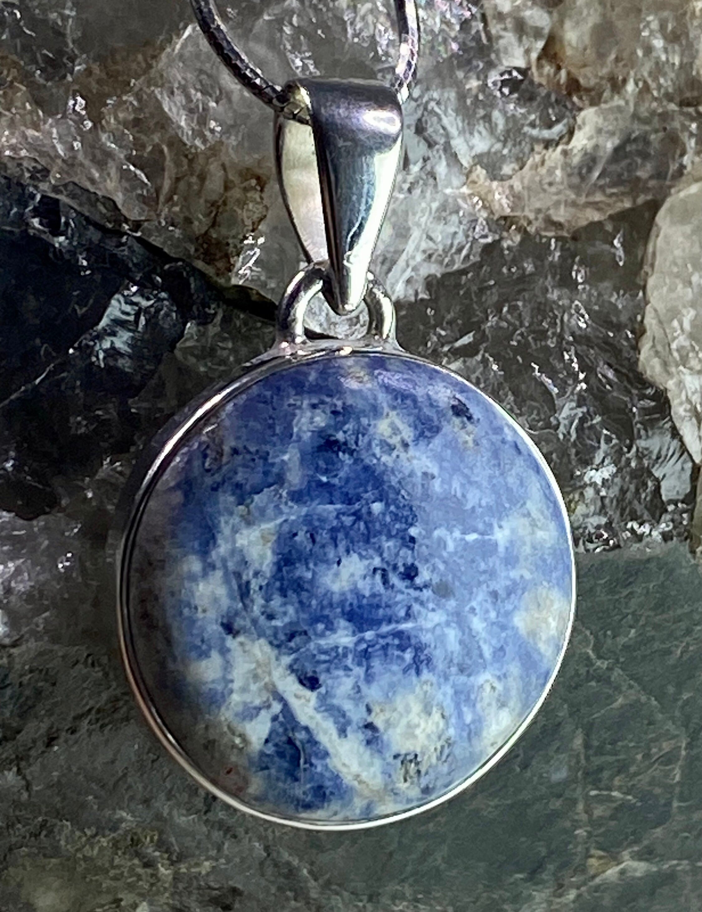 Sodalite and Silver Pendant