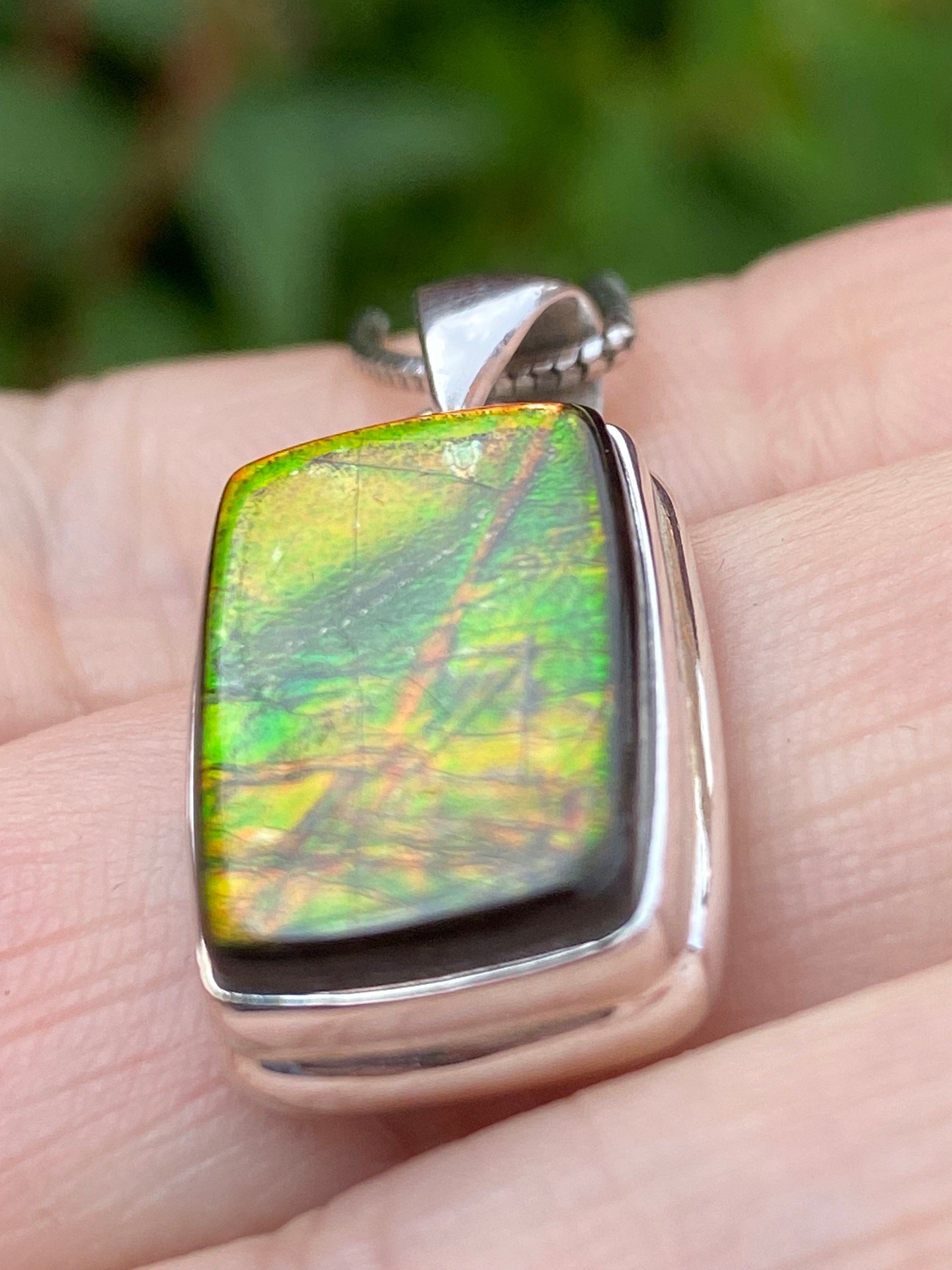 Ammolite Silver Pendant