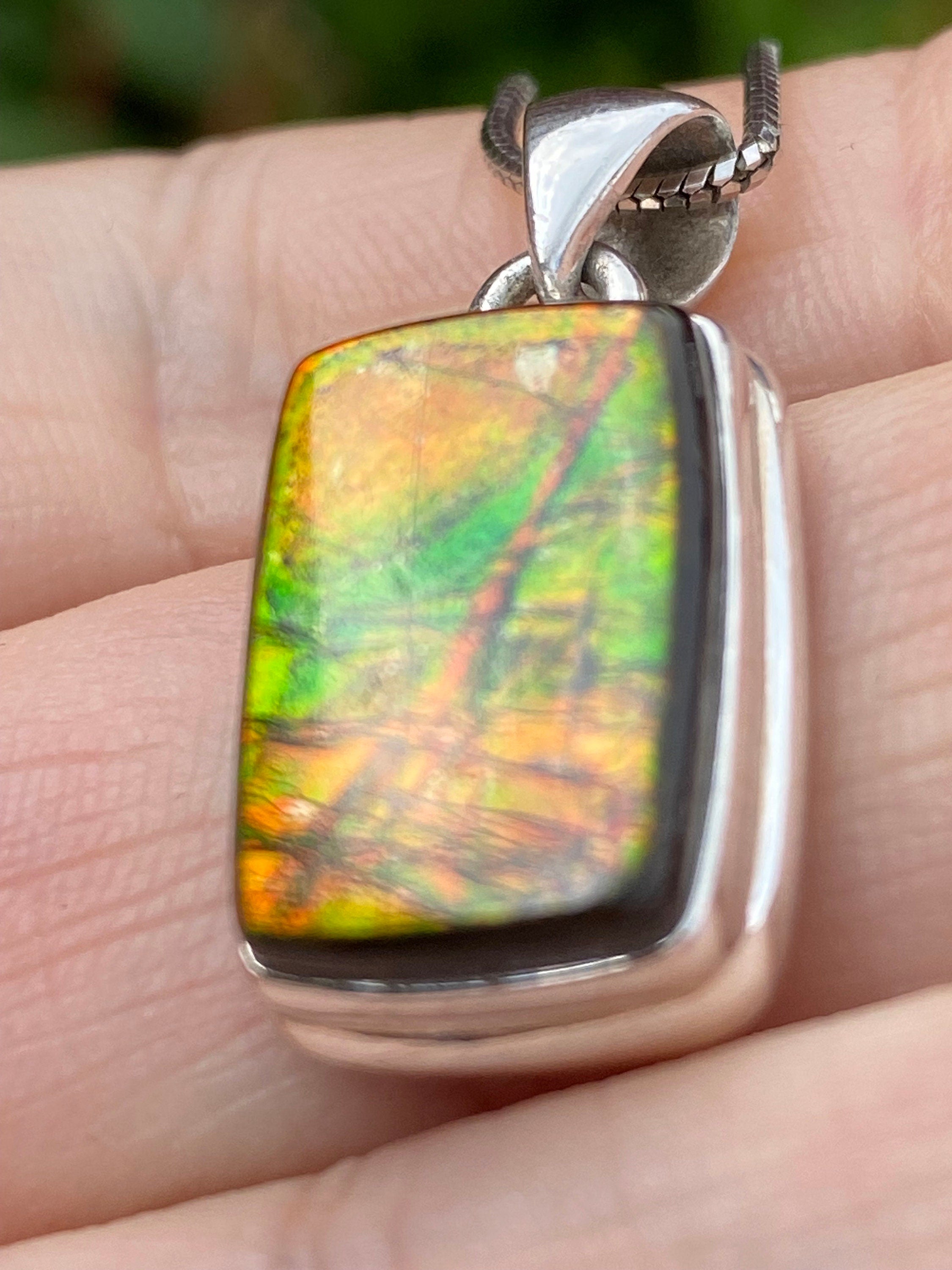 Ammolite Silver Pendant