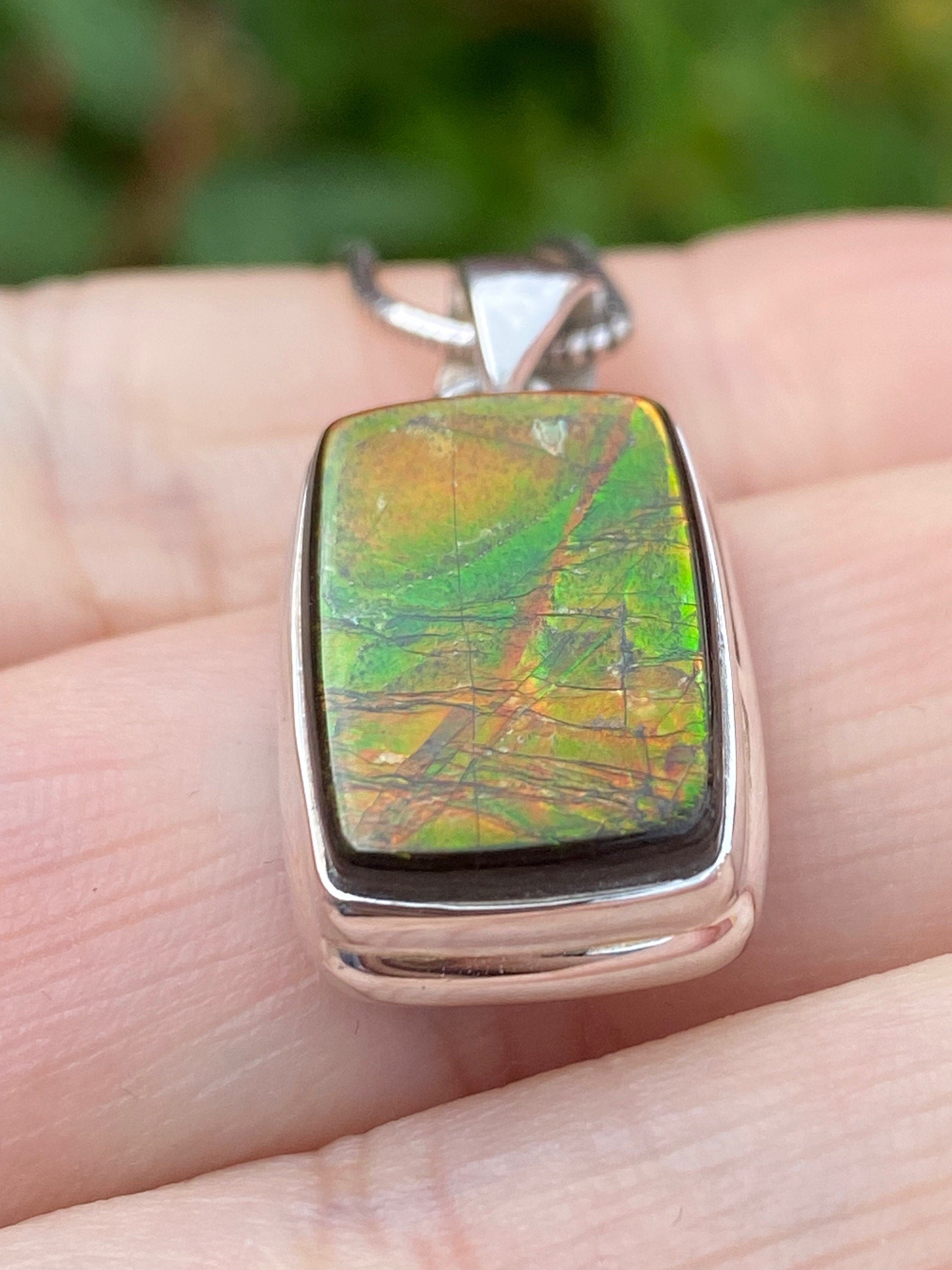 Ammolite Silver Pendant