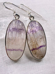 High Quality Blue John and Silver Drop Earrings