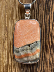 British Celestobarite and Silver Pendant