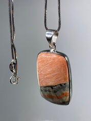 British Celestobarite and Silver Pendant