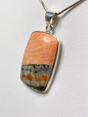 British Celestobarite and Silver Pendant