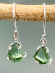 Green Apatite and 925 Silver Drop Earrings