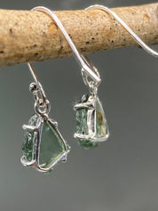 Green Apatite and 925 Silver Drop Earrings