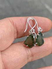 Green Apatite and 925 Silver Drop Earrings