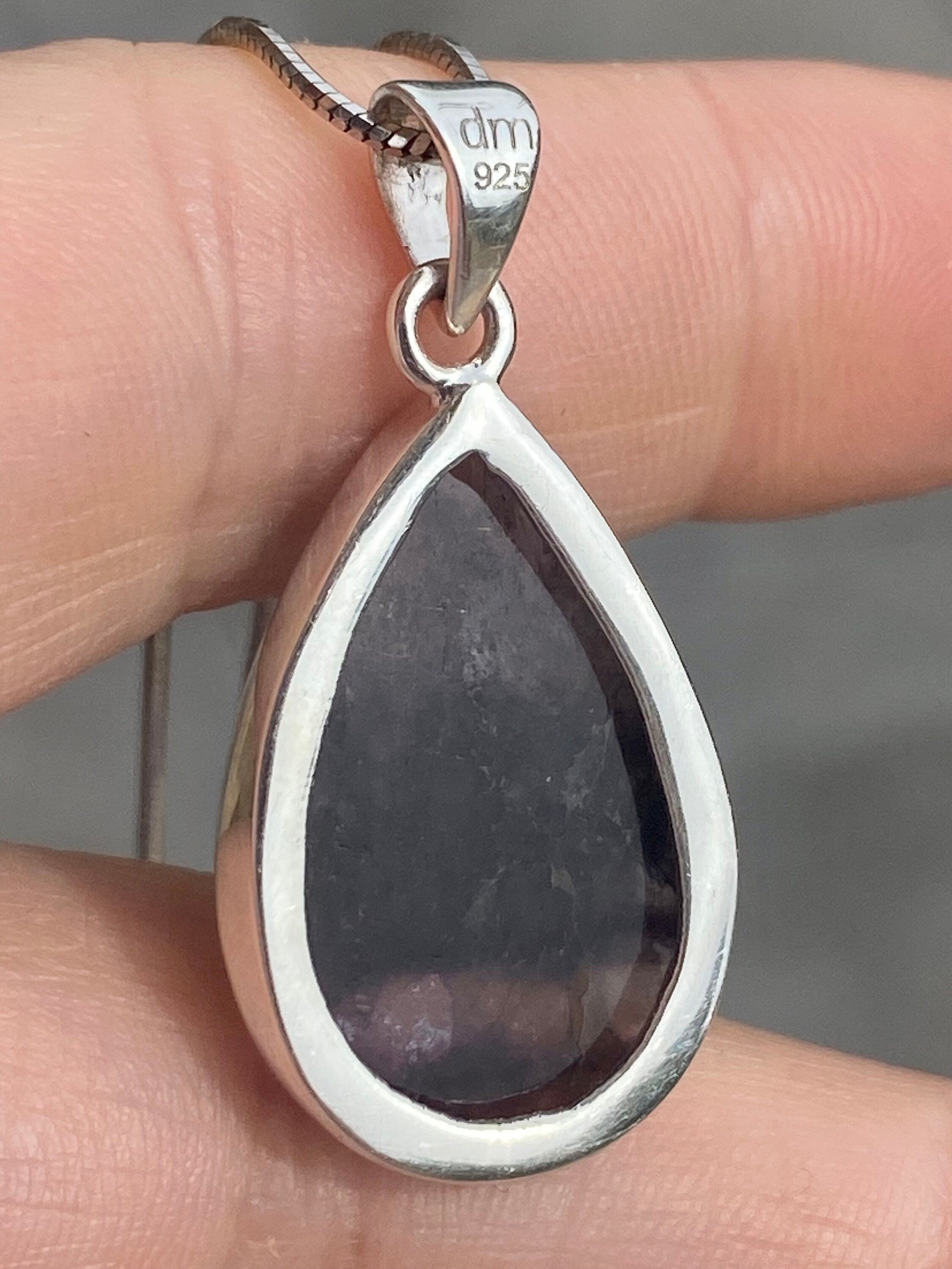 A Rare Blue John and Silver Pendant.