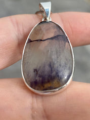 A Rare Blue John and Silver Pendant