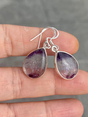 High Quality Blue John and Silver Drop Earrings