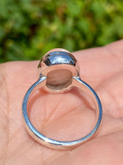 A High Grade Peach Scolecite and Silver Ring