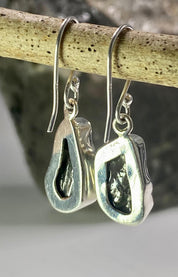 Meteorite Campo Del Cielo and Silver Dangle Earrings