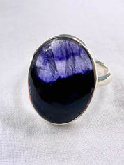 An Extremely Rare Blue John and Silver Ring