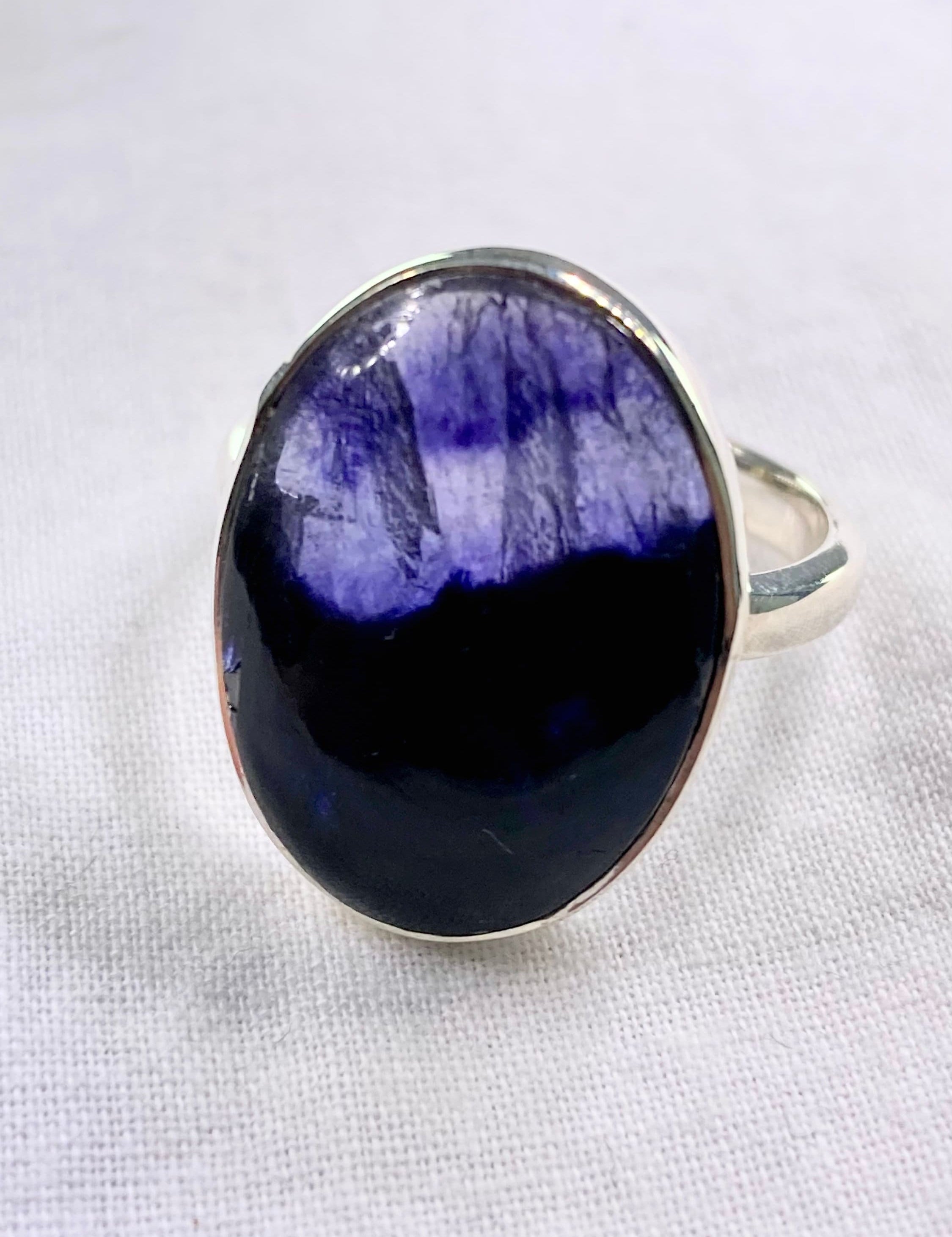 An Extremely Rare Blue John and Silver Ring